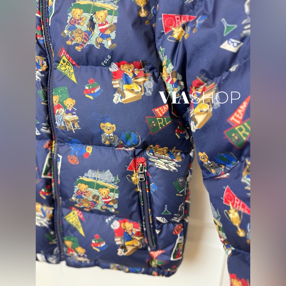 Polo Bear by Ralph Lauren Kid’s Water-Repellent Down Jacket, Multi, Retail $195 - Picture 4 of 9